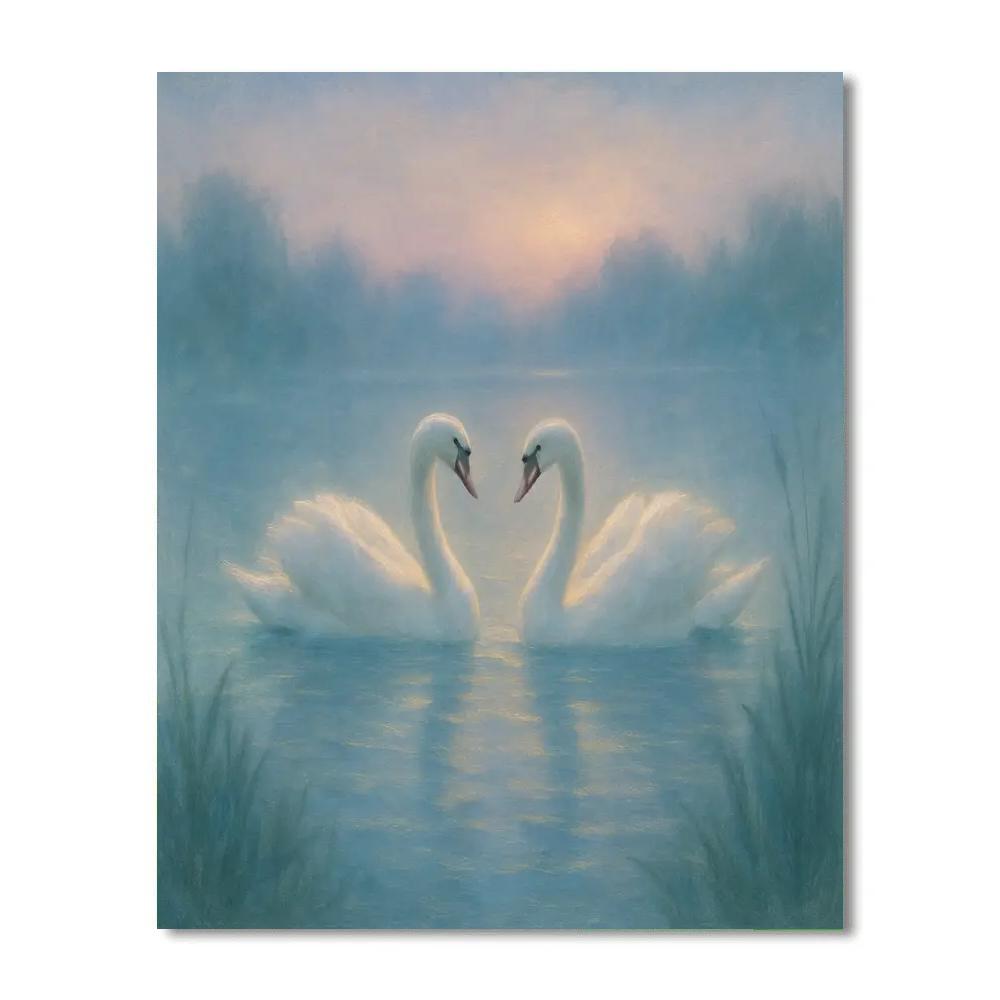 Misty Swan Twilight painting number kit