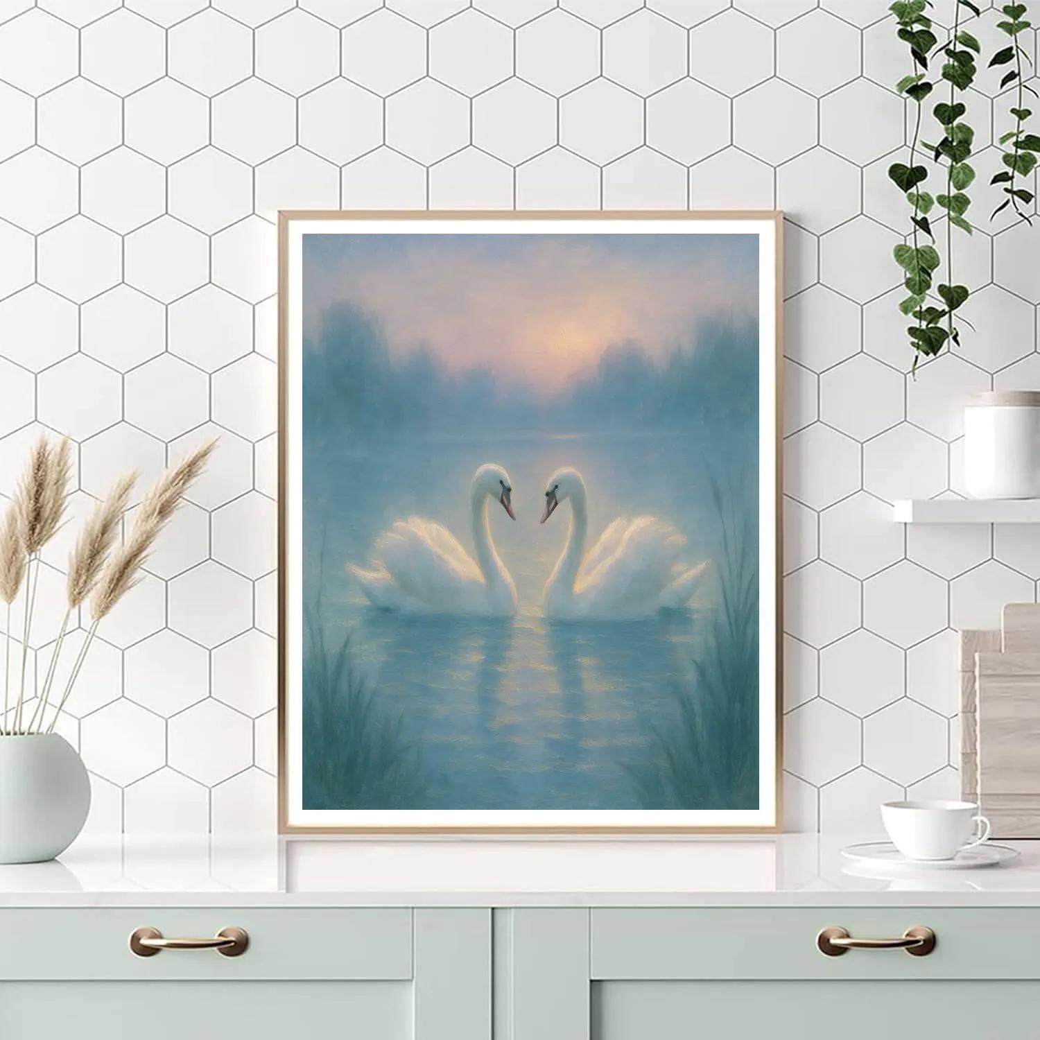 Misty Swan Twilight painting number kit