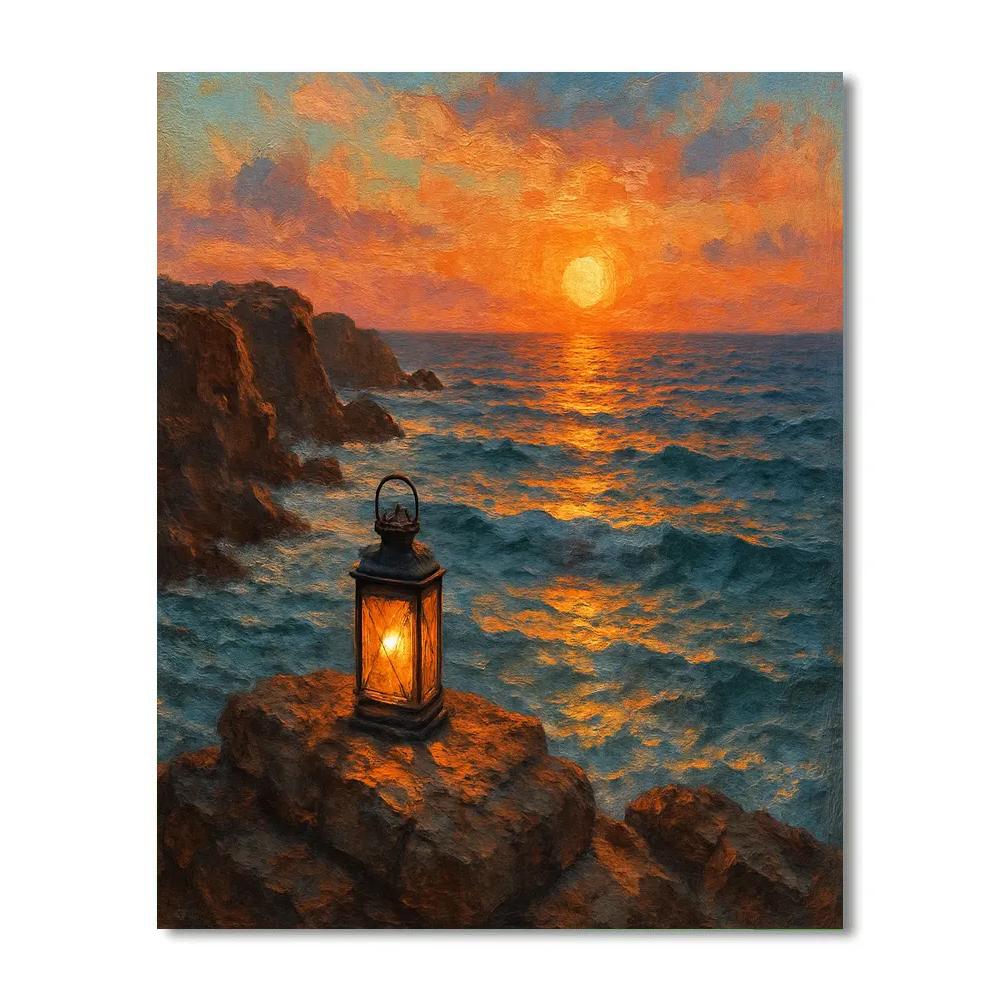 Coastal Lantern Horizon painting number kit