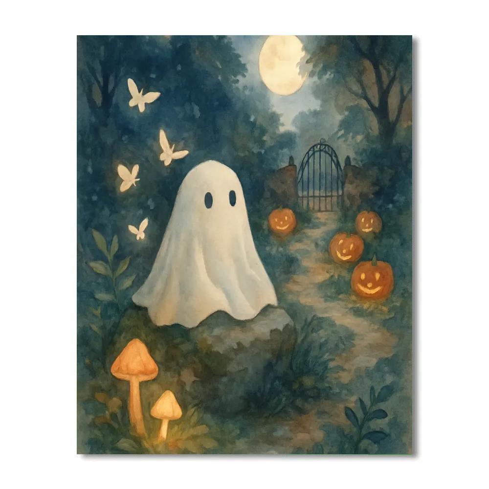 Moonlit Garden Of Whispering Moths Paint by numbers art