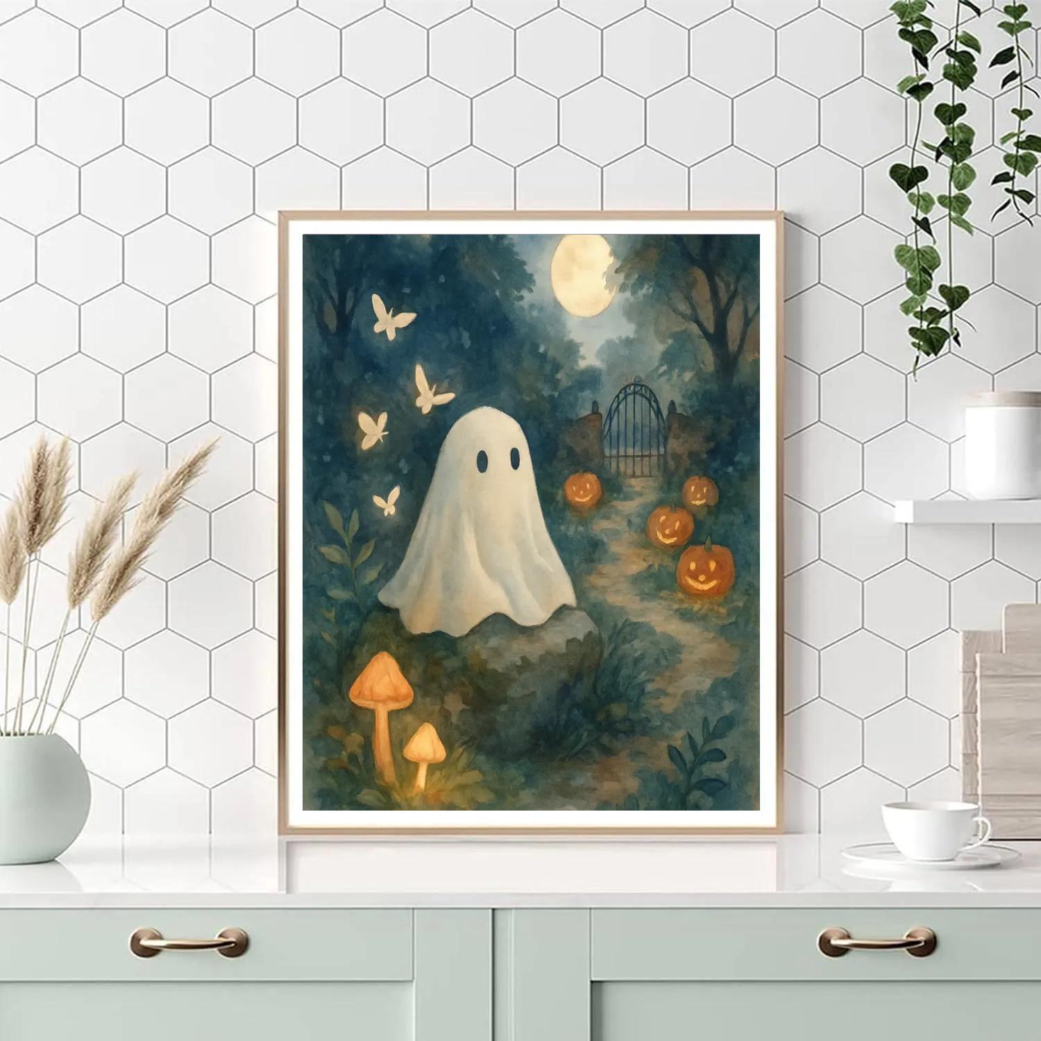 Moonlit Garden Of Whispering Moths Paint by numbers art