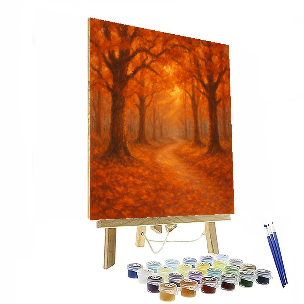 Autumn Lane Of Amber Oaks paint by number