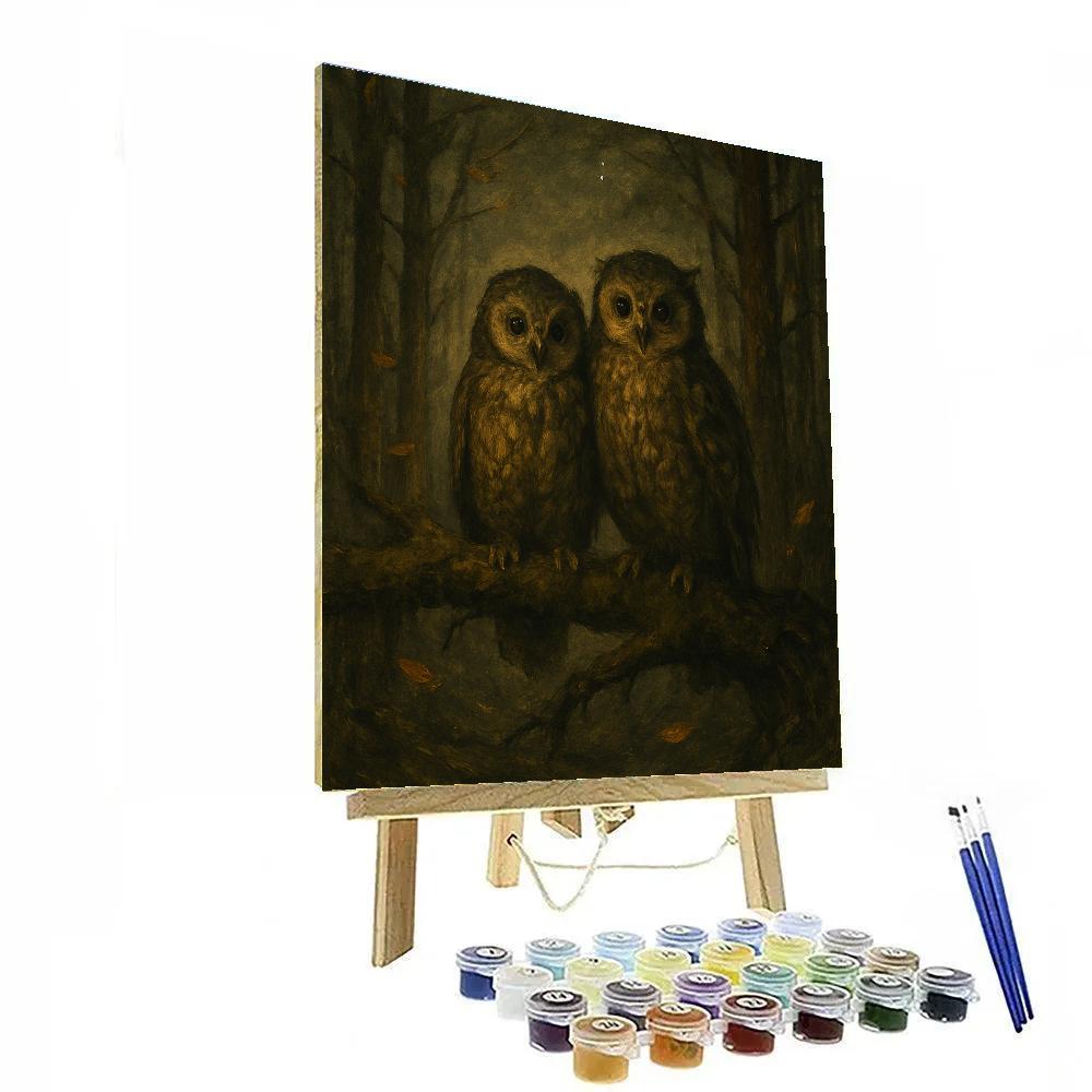 Forest Owls At Hearthlight DIY paint by numbers