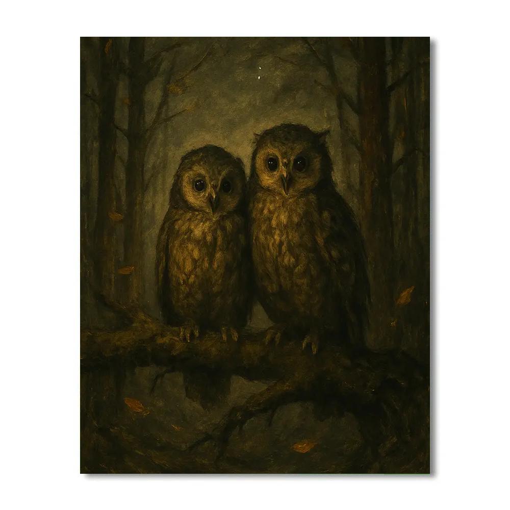 Forest Owls At Hearthlight DIY paint by numbers