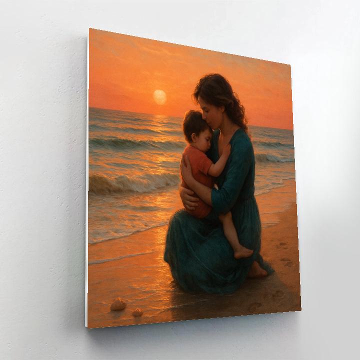 Seaside Sunset Hug paint by color
