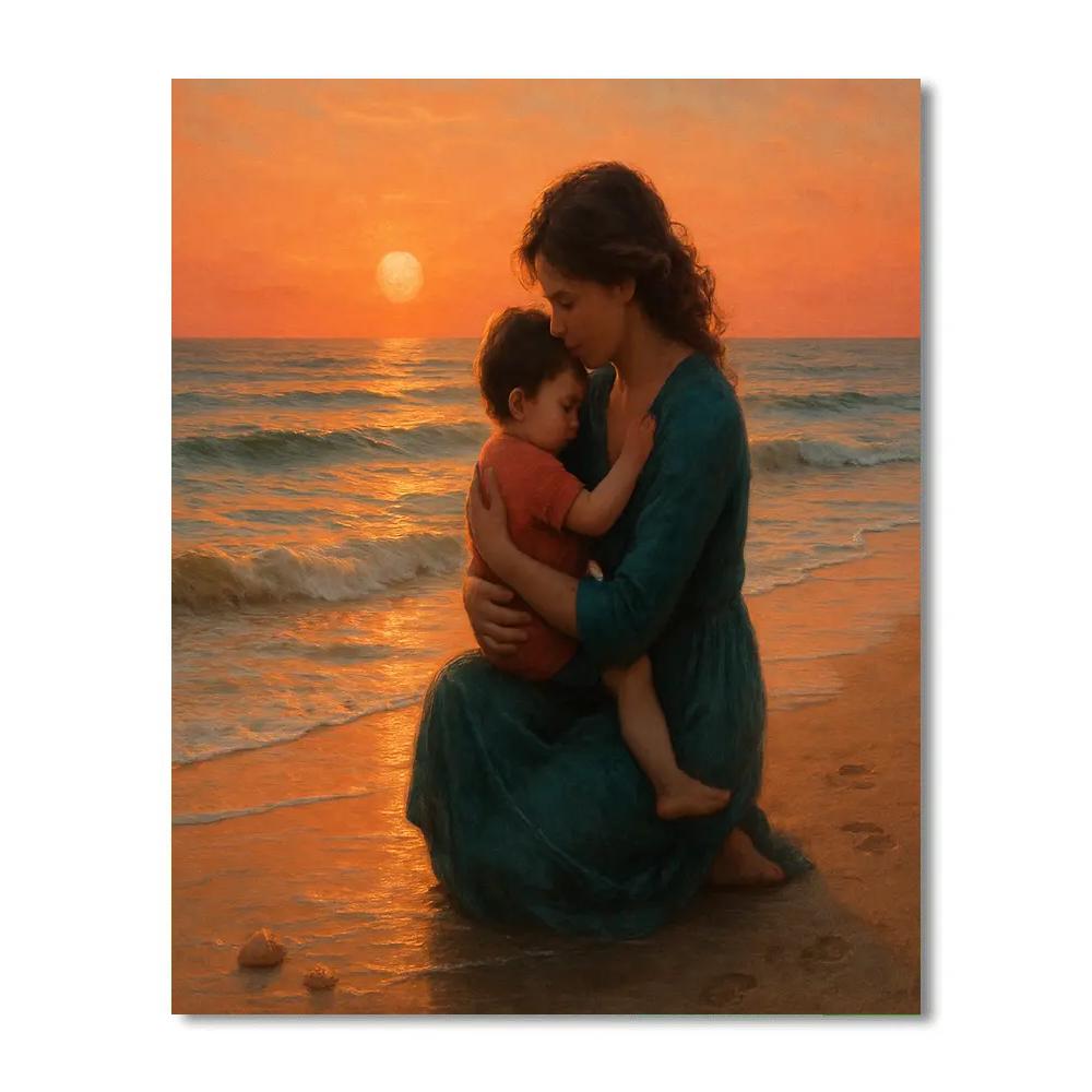 Seaside Sunset Hug paint by color