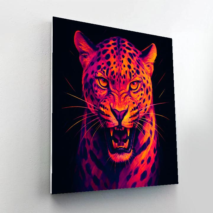 Crimson Leopard Burst painting number kit