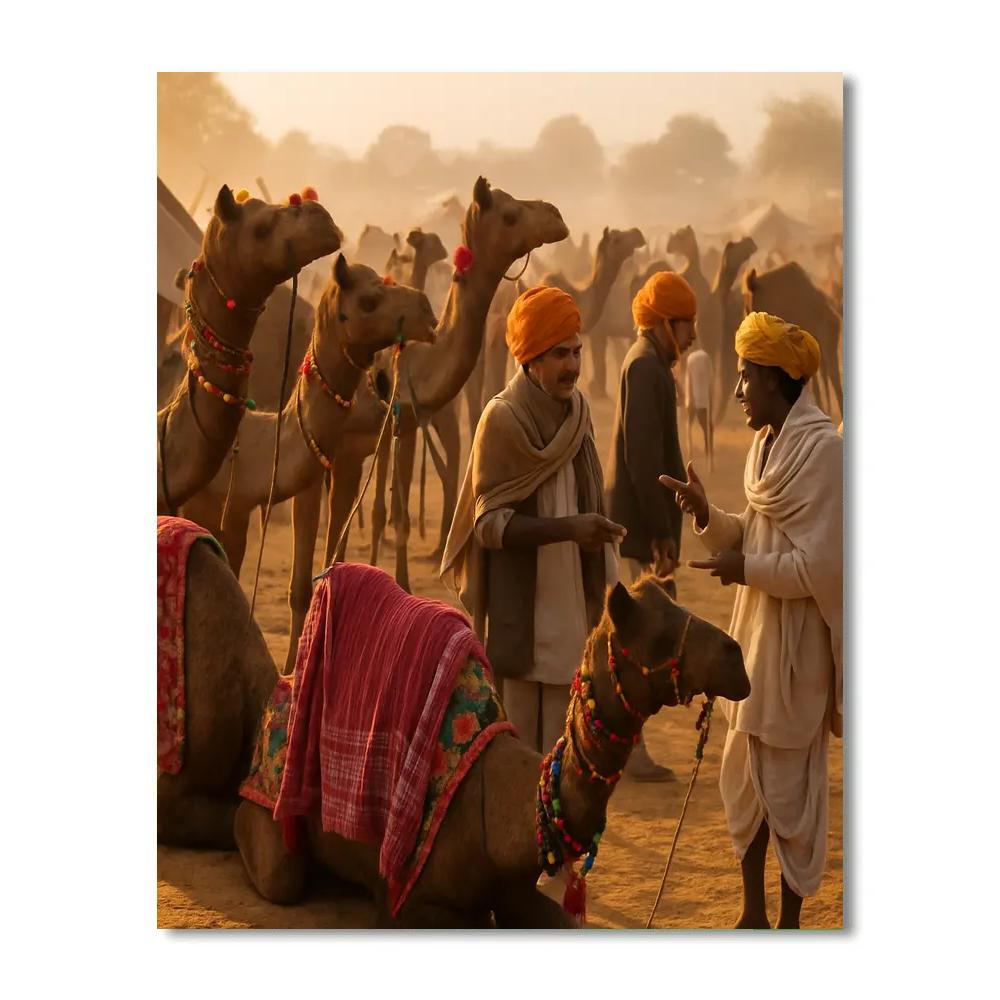 Pushkar Camel Fair Dawn Sales Numbered painting kits