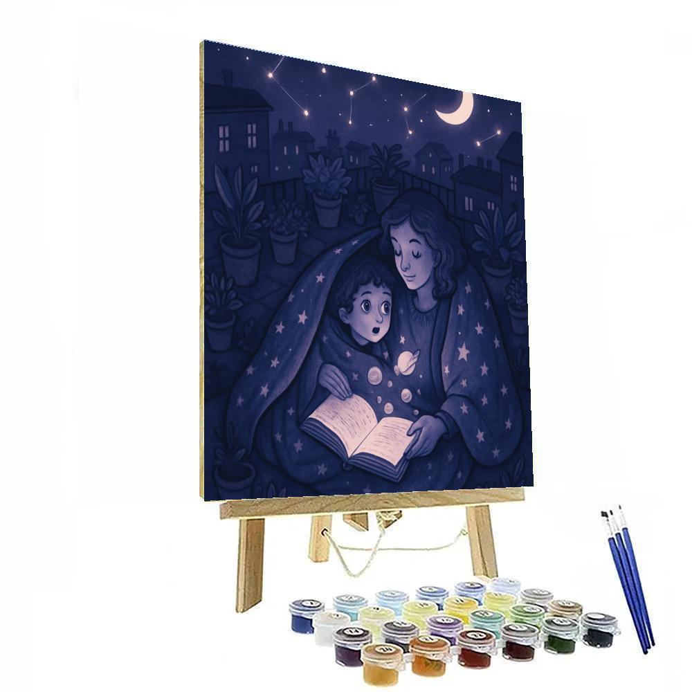 Bedtime Story Under Milky Sky painting number kit