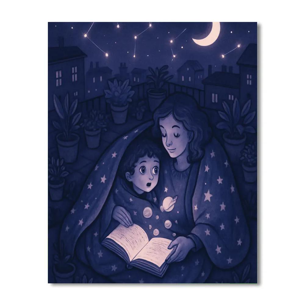 Bedtime Story Under Milky Sky painting number kit