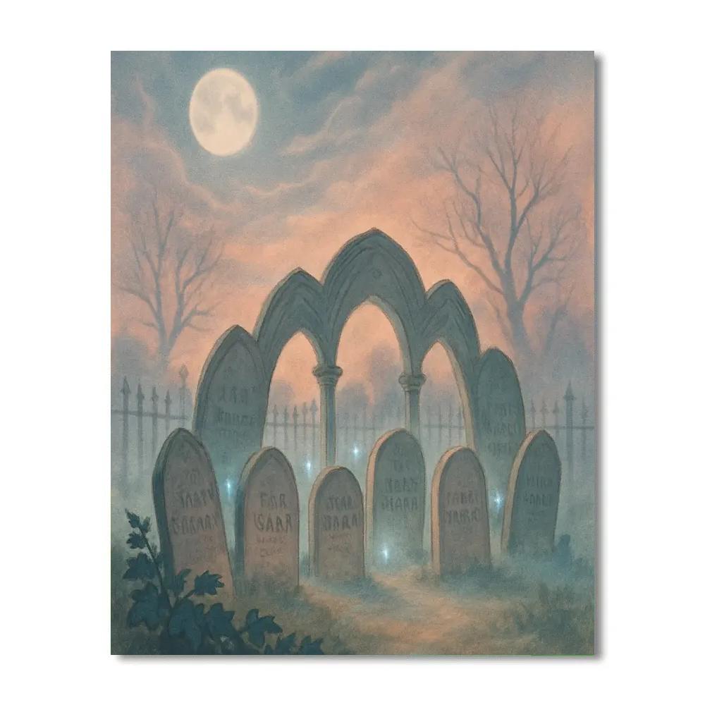 Gravestone Choir At Dawn Paint by numbers art