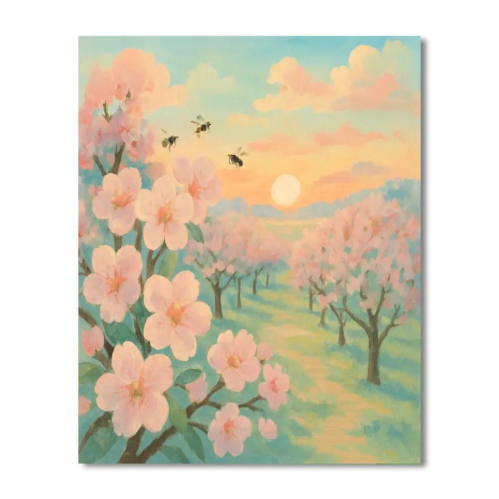 Spring Orchard Of Pastel Dew paint by number