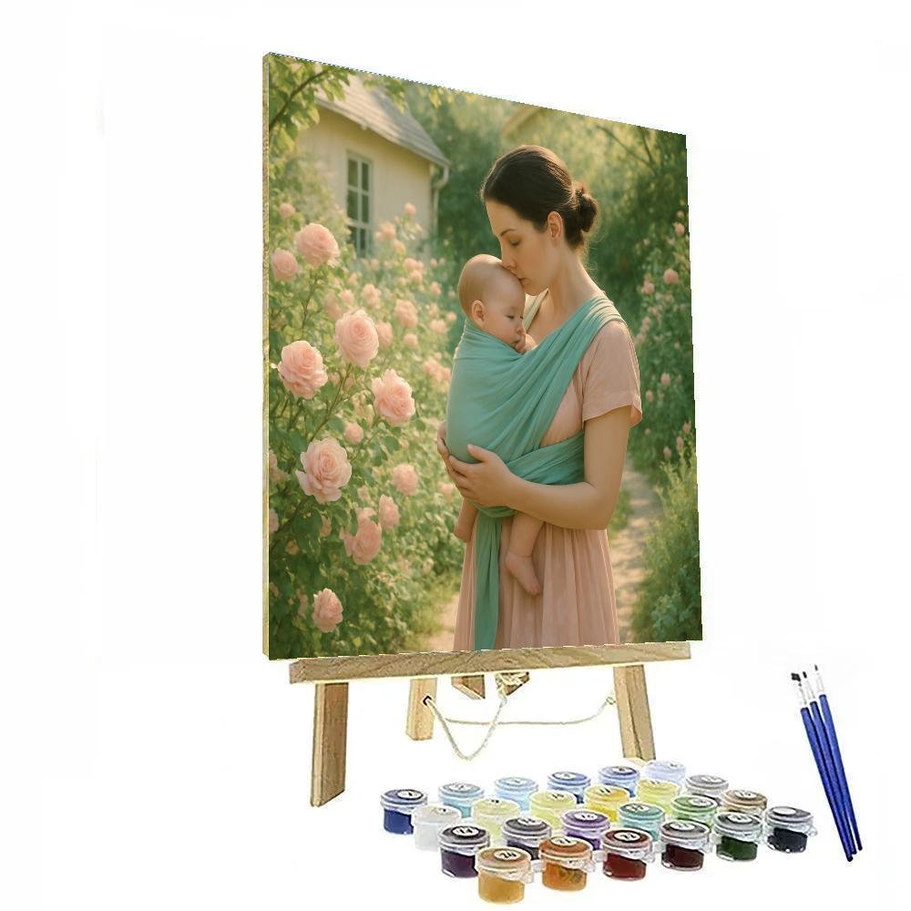 Garden Walk With Mom And Baby paint by numbers