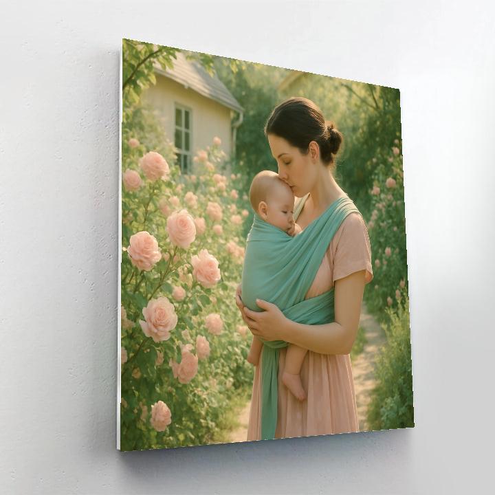 Garden Walk With Mom And Baby paint by numbers