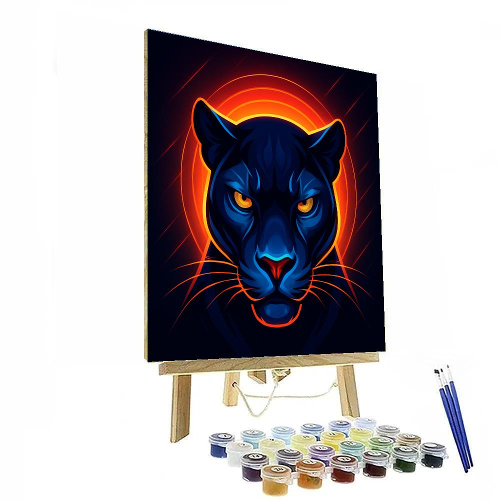 Solar Panther Halo Number painting