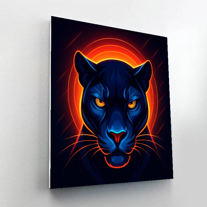 Solar Panther Halo Number painting