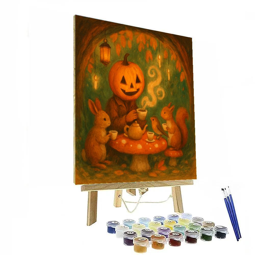 Pumpkin Tea Party In The Hollow Paint by numbers art