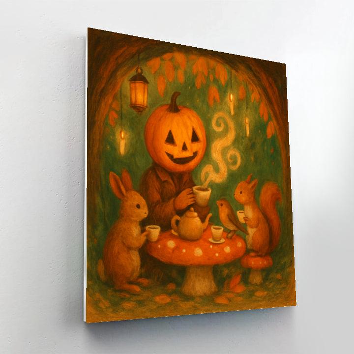 Pumpkin Tea Party In The Hollow Paint by numbers art