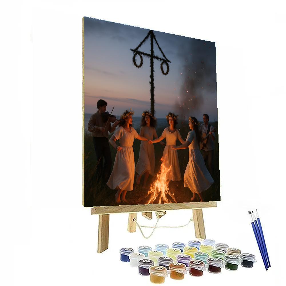 Midsummer Bonfire In Gotland Numbered painting kits