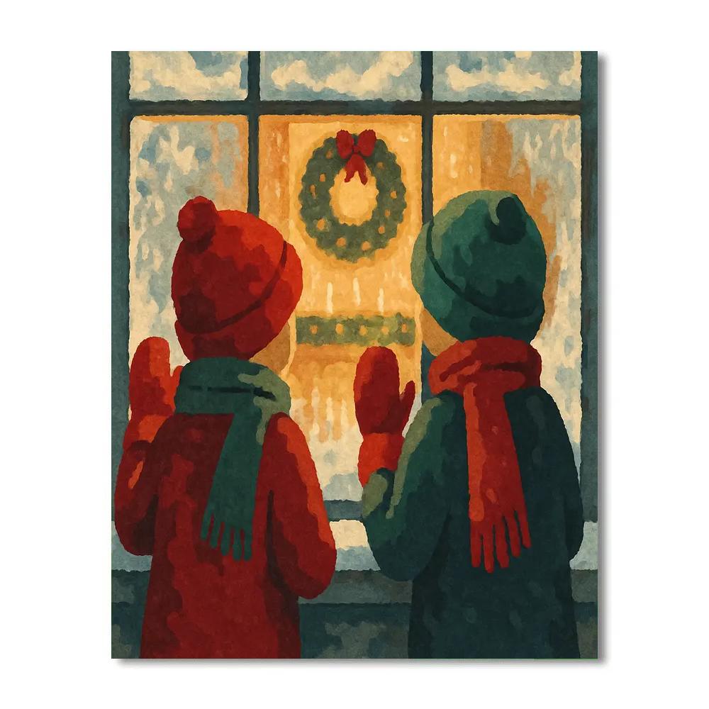 Frosted Carol Window Painting by numbers kit