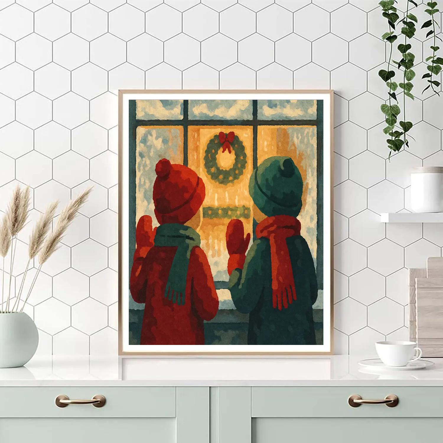 Frosted Carol Window Painting by numbers kit