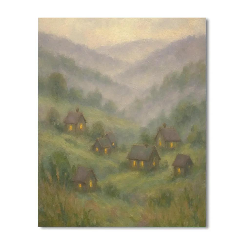 Misty Valley Lanterns DIY paint by numbers