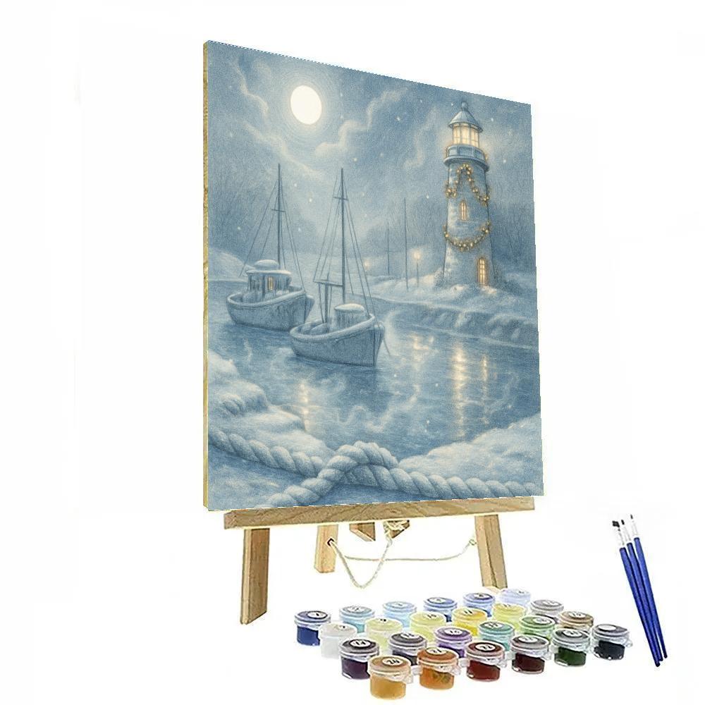 Fishermans Frosty Harbor Number painting