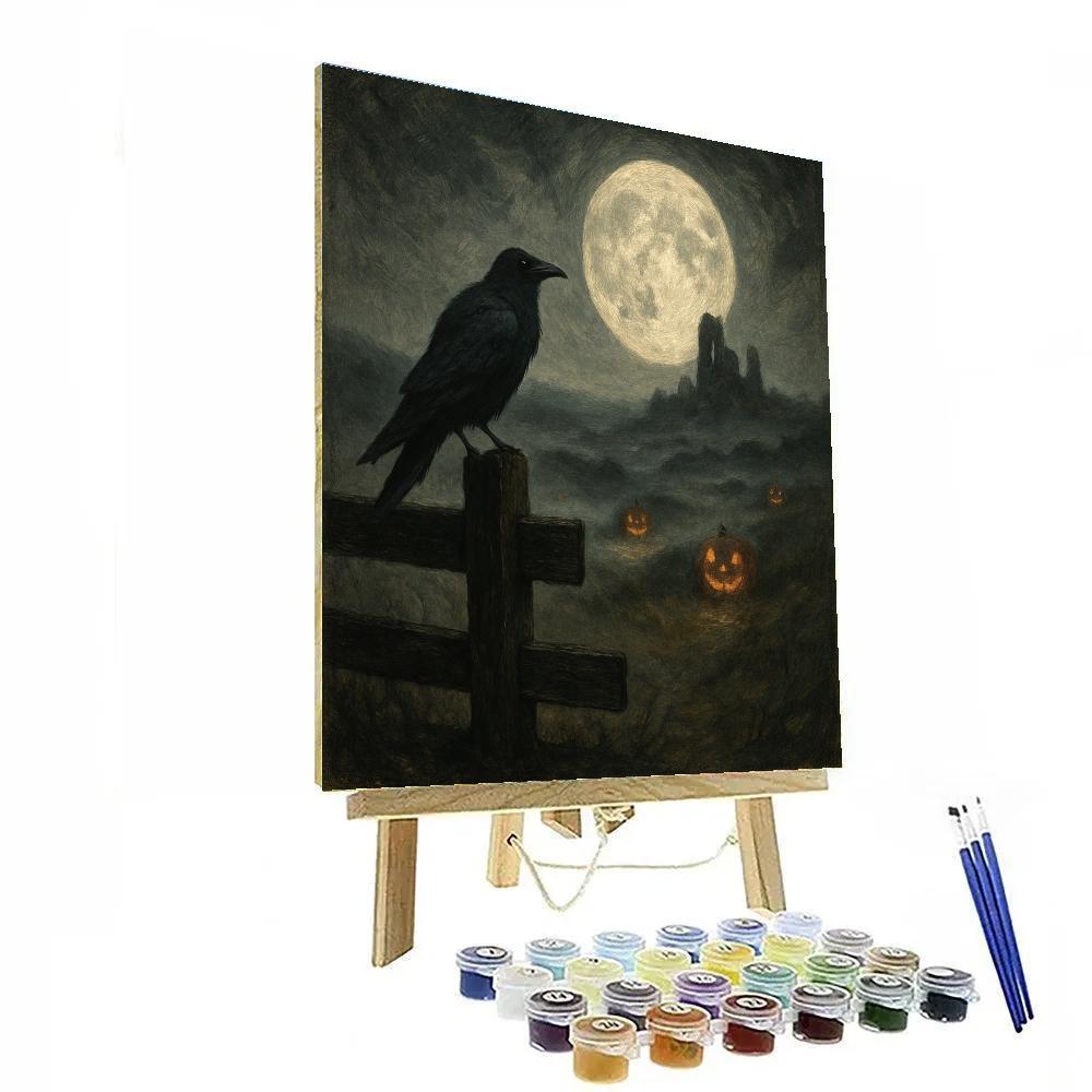 Raven Watch On Moonlit Stile Numbered painting kits