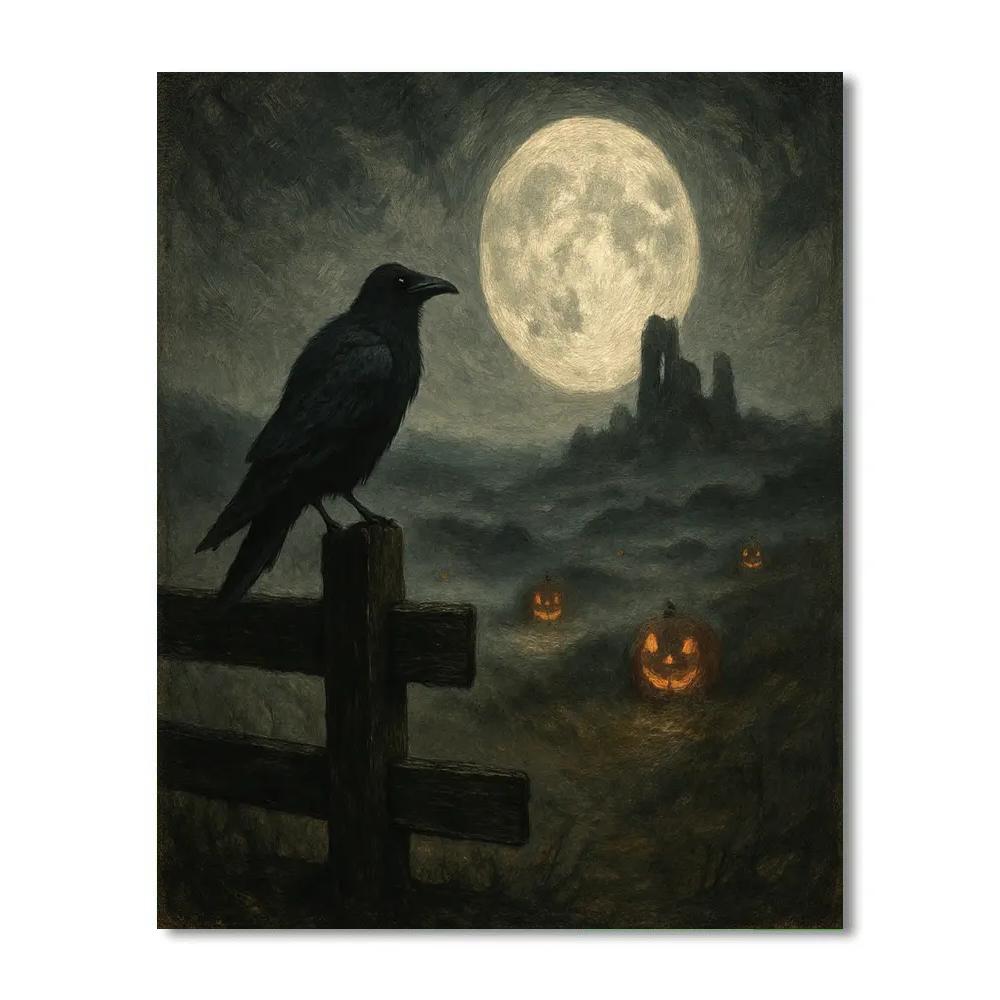 Raven Watch On Moonlit Stile Numbered painting kits