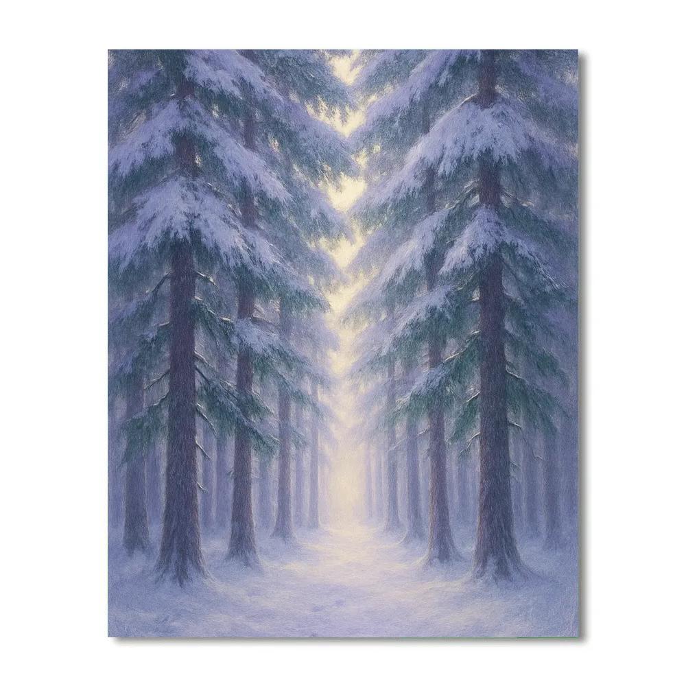 Silent Pine Cathedral Paint by numbers art
