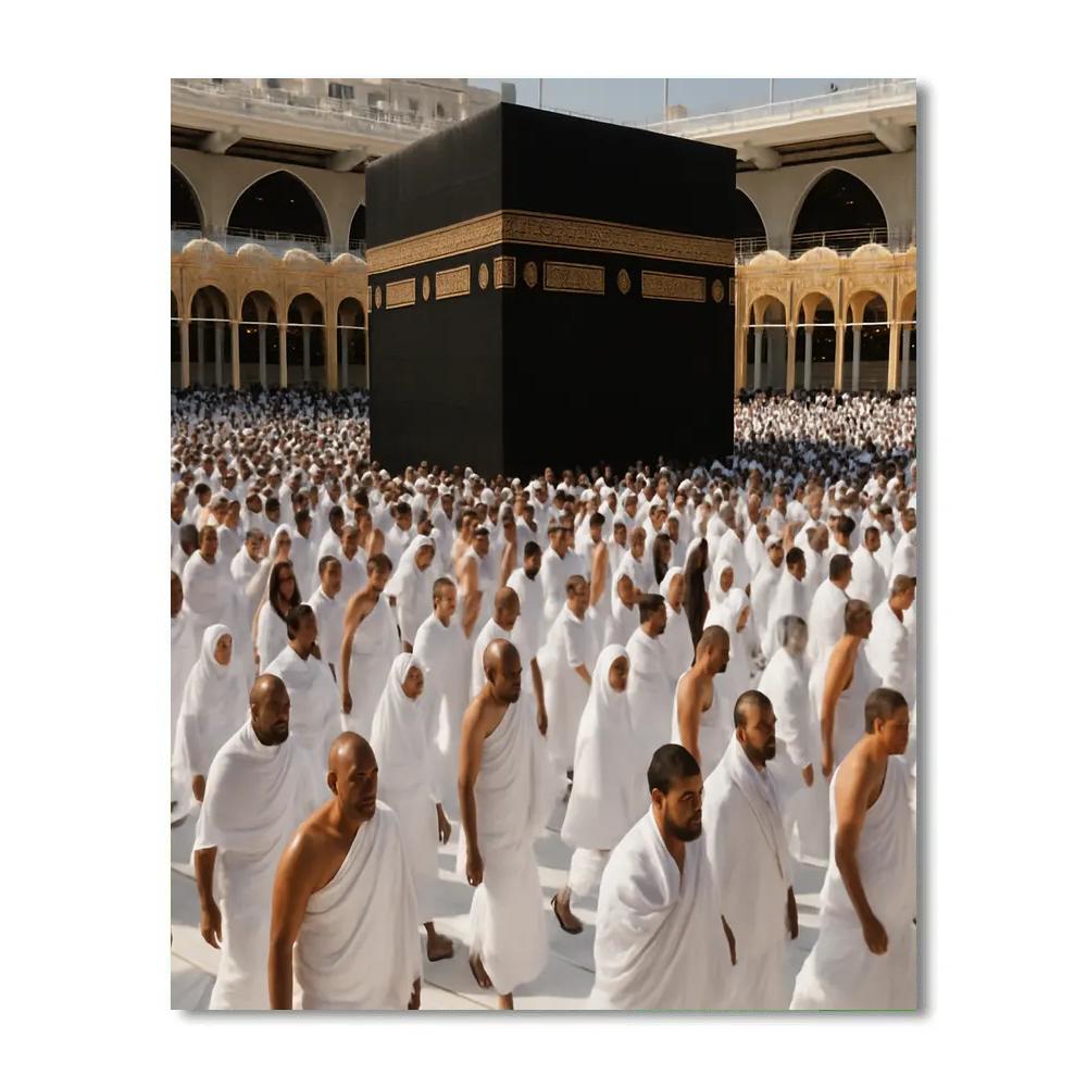 Hajj Pilgrimage Tawaf At Kaaba Numbered painting kits