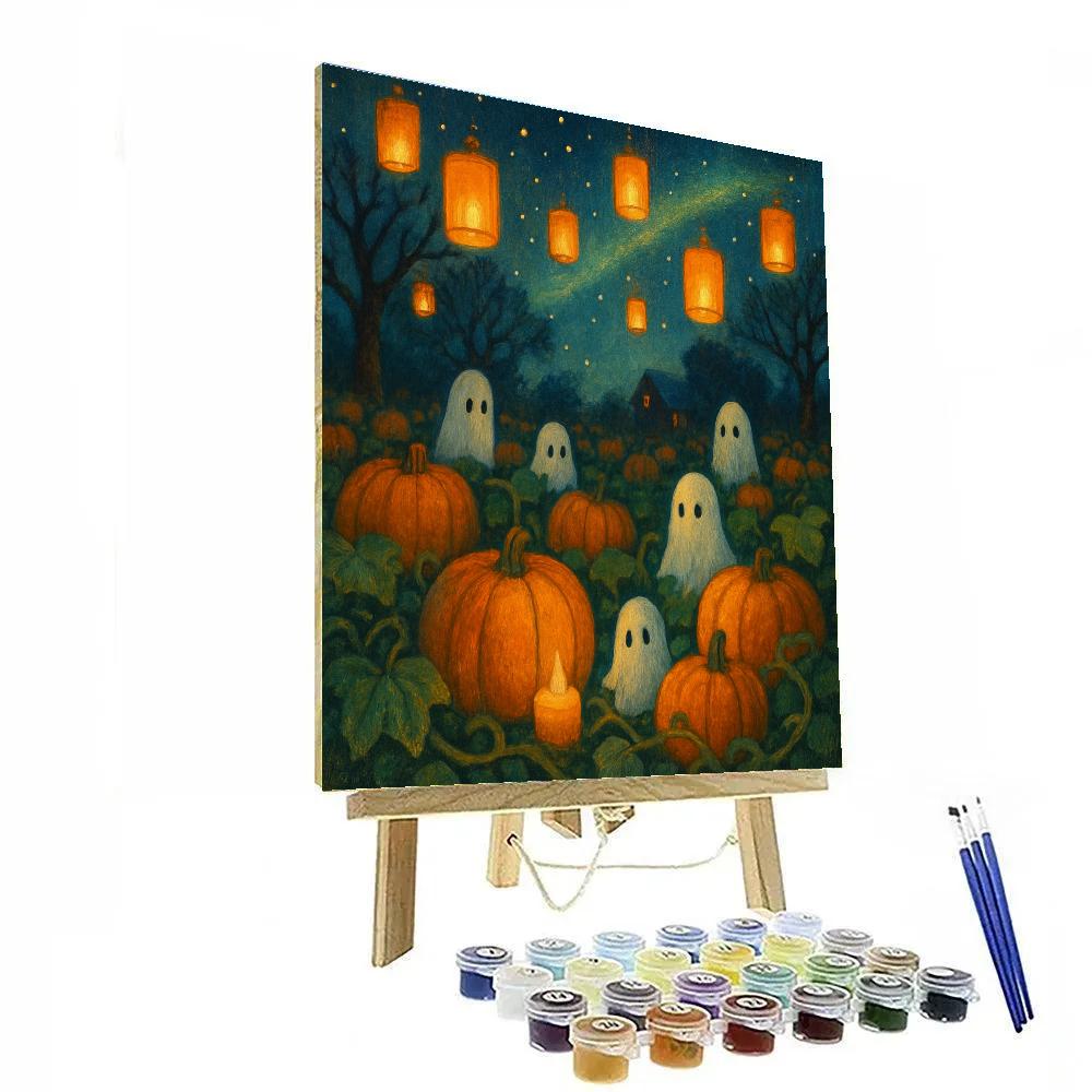 Lanterns Over The Pumpkin Patch Number painting