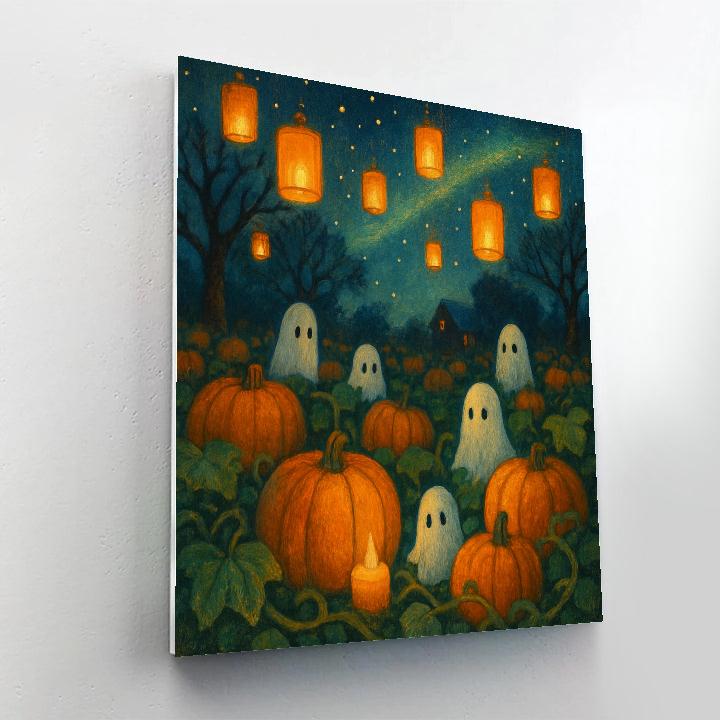 Lanterns Over The Pumpkin Patch Number painting
