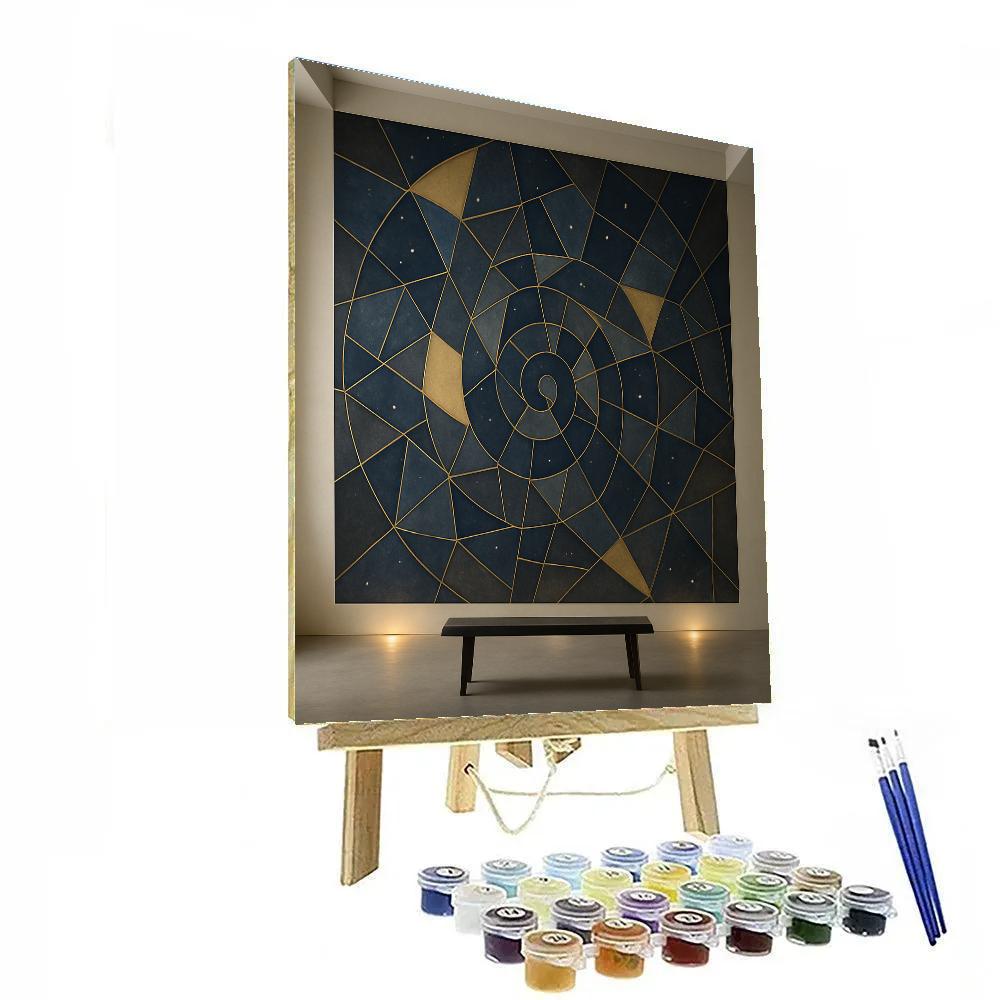 Abstract Starfield Mosaic paint by numbers