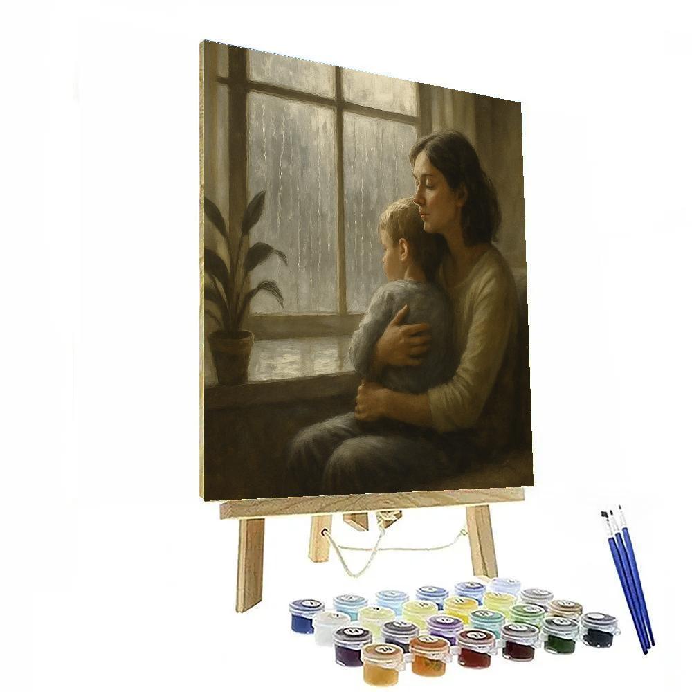 Rainy Day Window Embrace Numbered painting kits