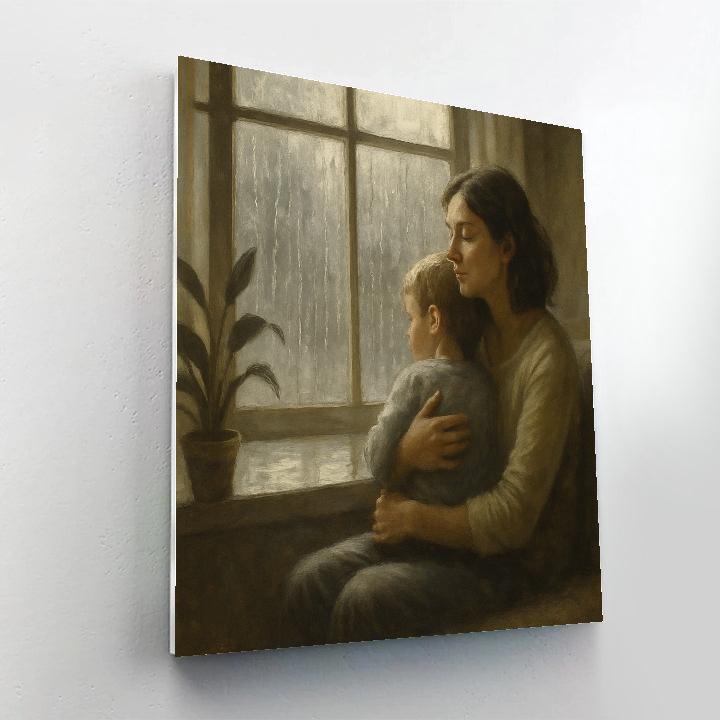 Rainy Day Window Embrace Numbered painting kits
