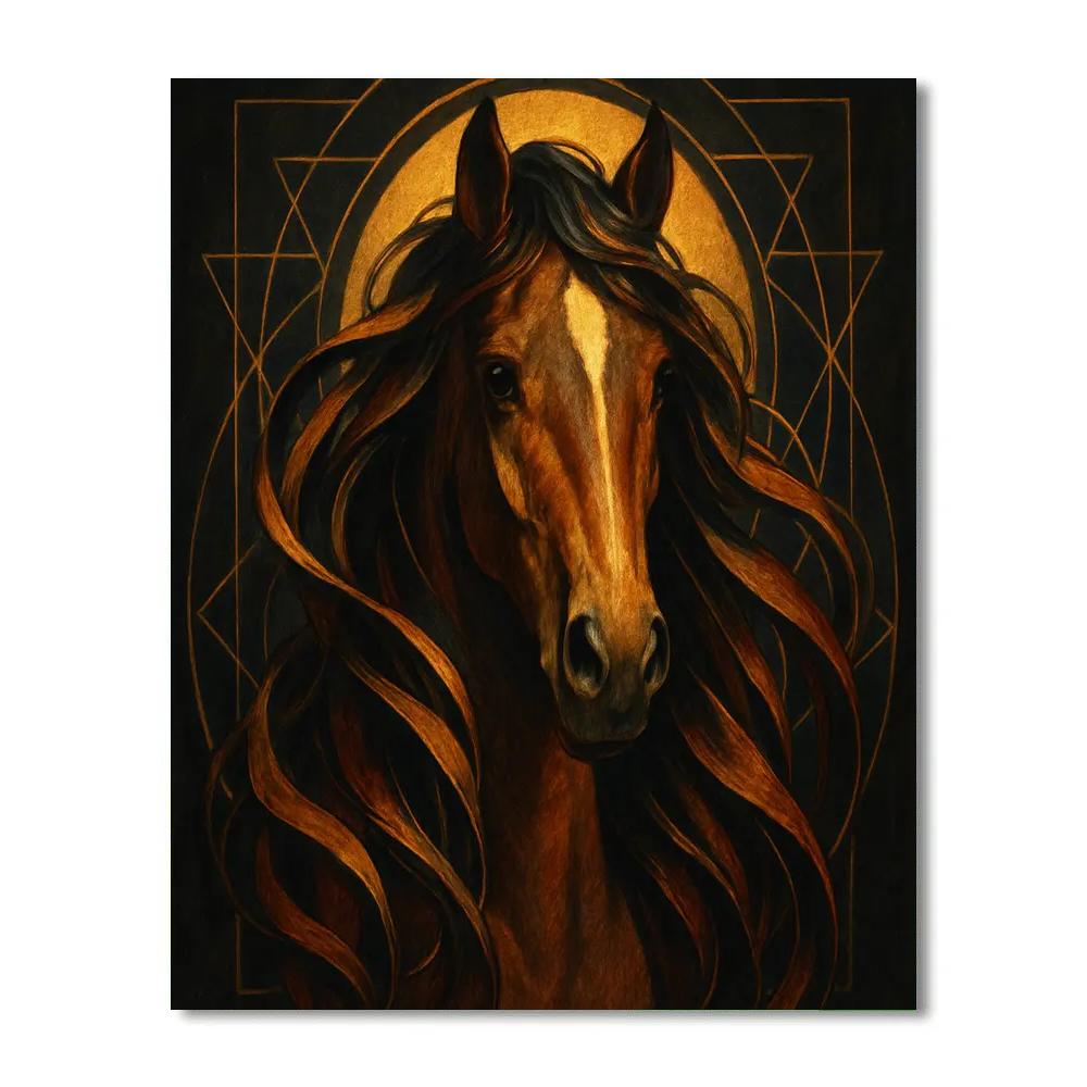 Gilded Horse Echo DIY paint by numbers
