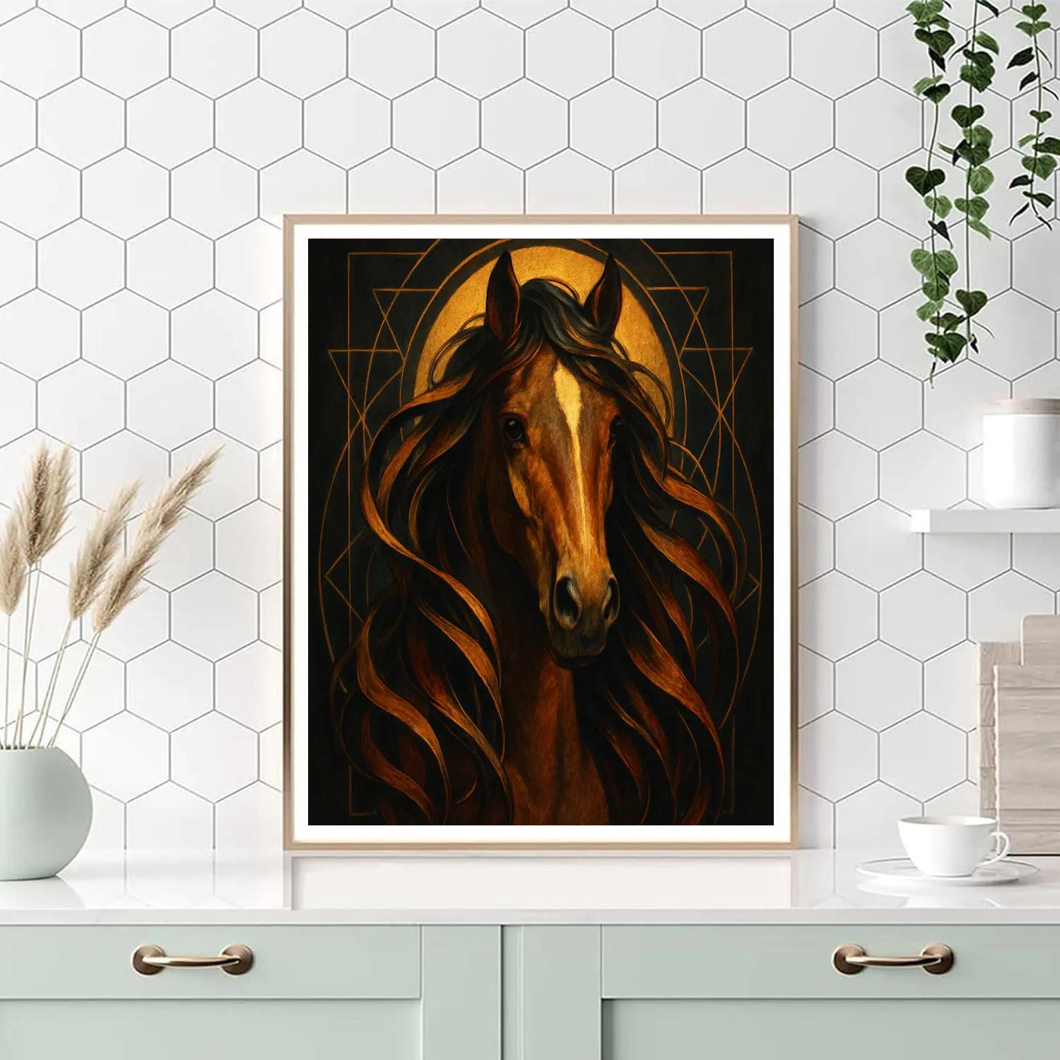 Gilded Horse Echo DIY paint by numbers
