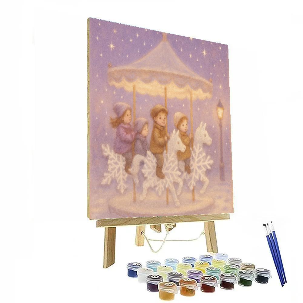 Moonlit Snowflake Carousel painting number kit