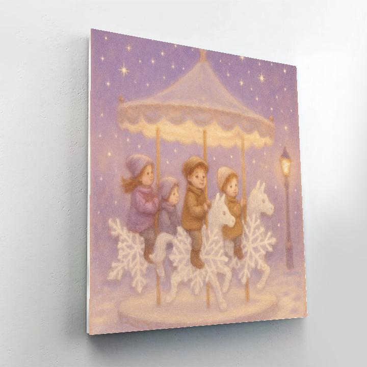 Moonlit Snowflake Carousel painting number kit