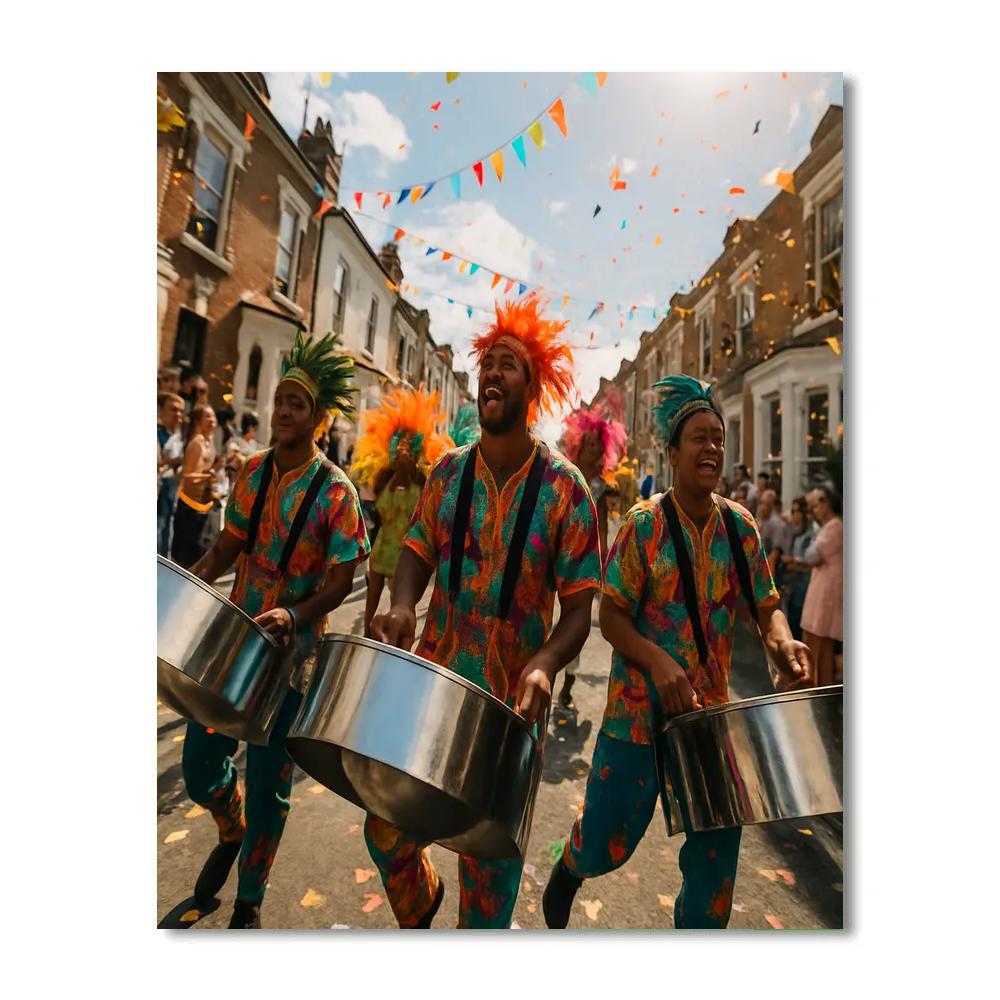 Notting Hill Carnival Steel Band Street paint by color