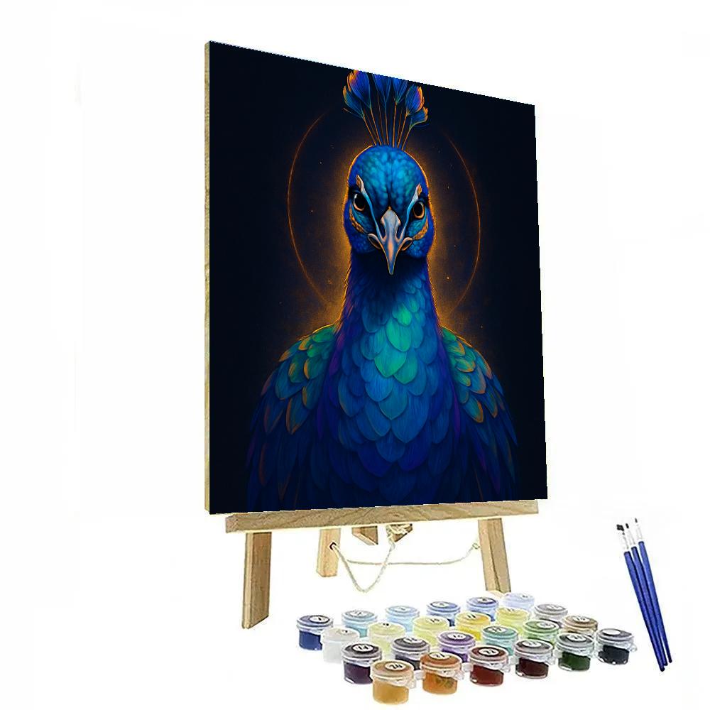 Peacock Radiance Portrait Paint by numbers art