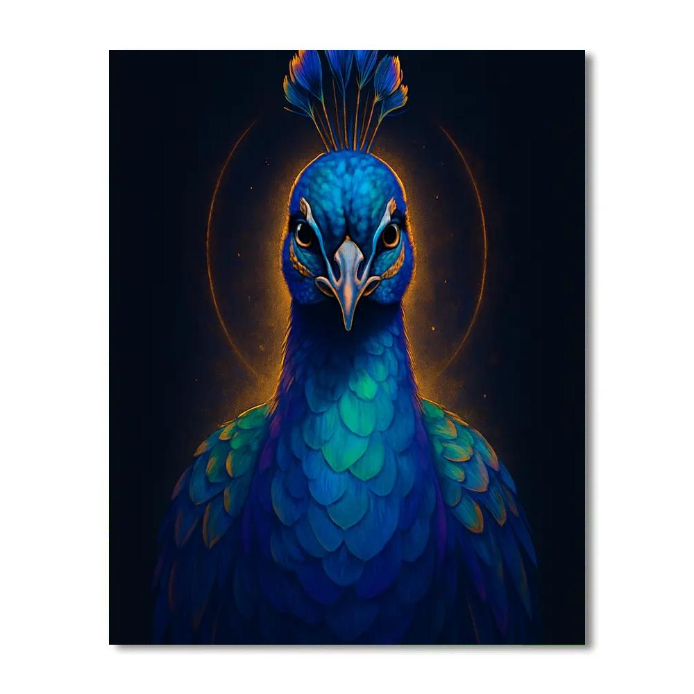 Peacock Radiance Portrait Paint by numbers art