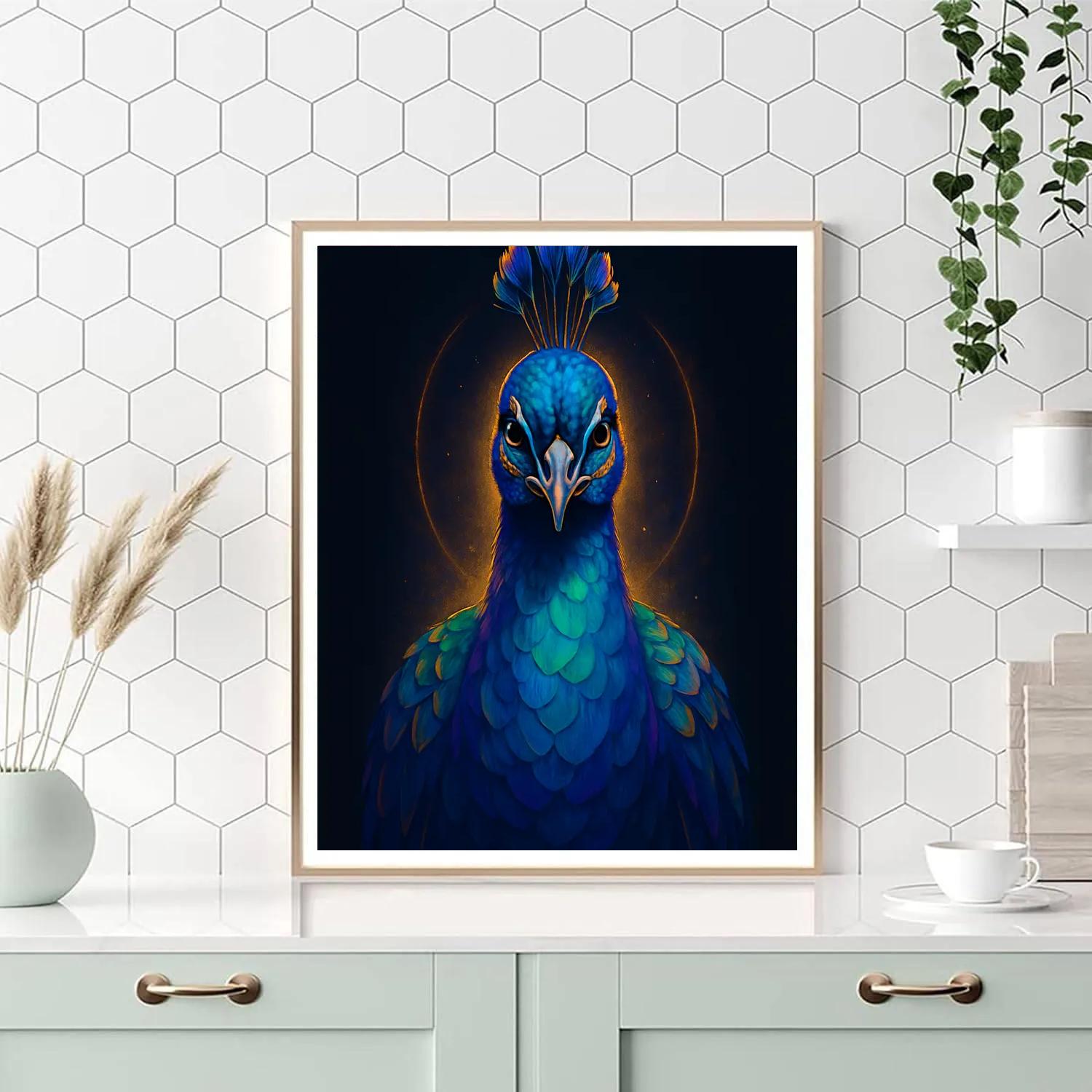 Peacock Radiance Portrait Paint by numbers art