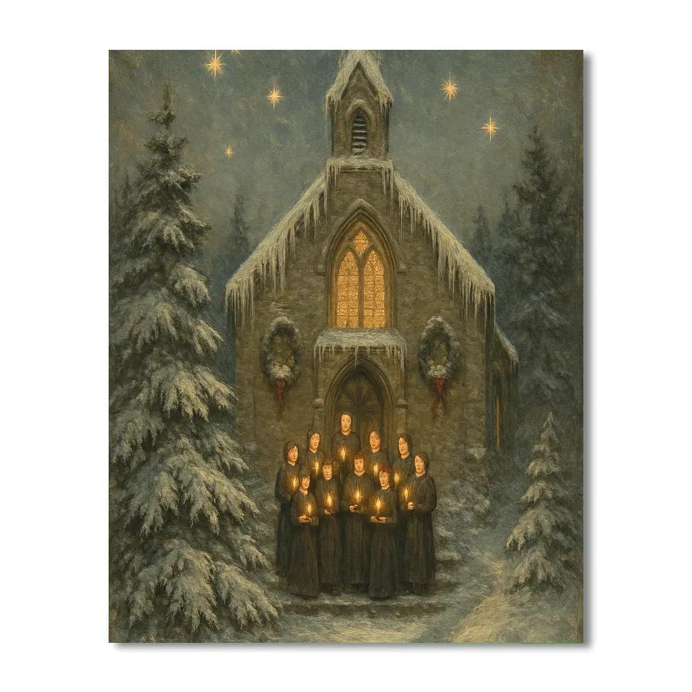 Icicle Cathedral Choir Painting by numbers kit