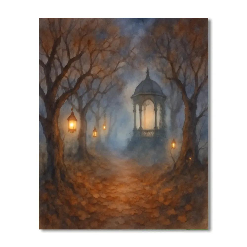 Lantern Orchard Pathway paint by numbers