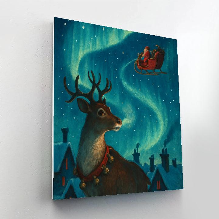 Santa Skylight Journey Number painting