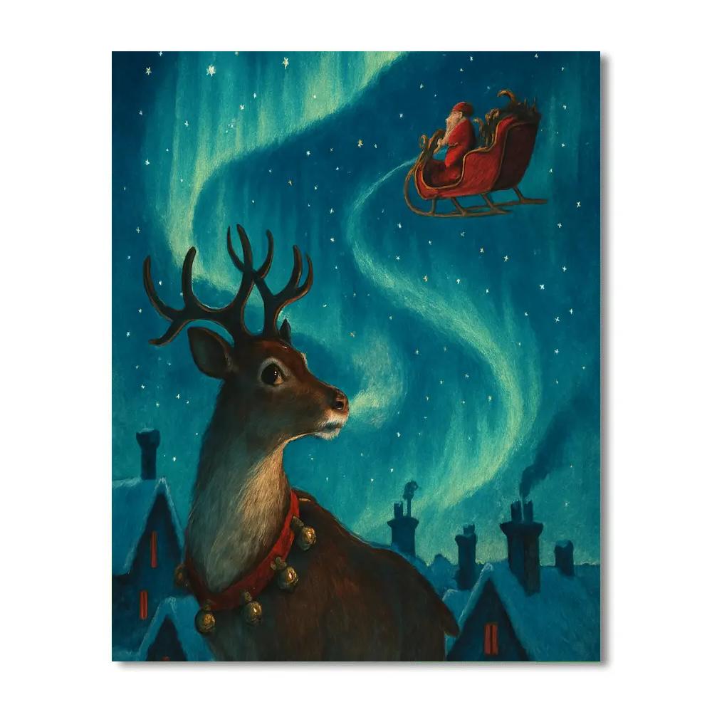 Santa Skylight Journey Number painting
