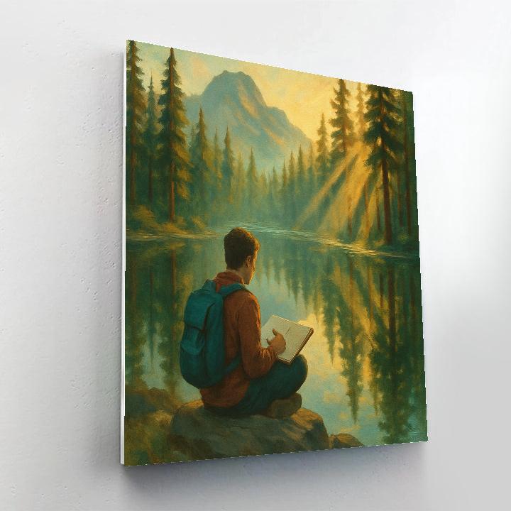 Sunlit Pine Mirror Lake Numbered painting kits