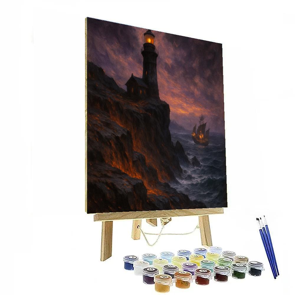 Phantom Lighthouse On Ember Cliffs paint by color